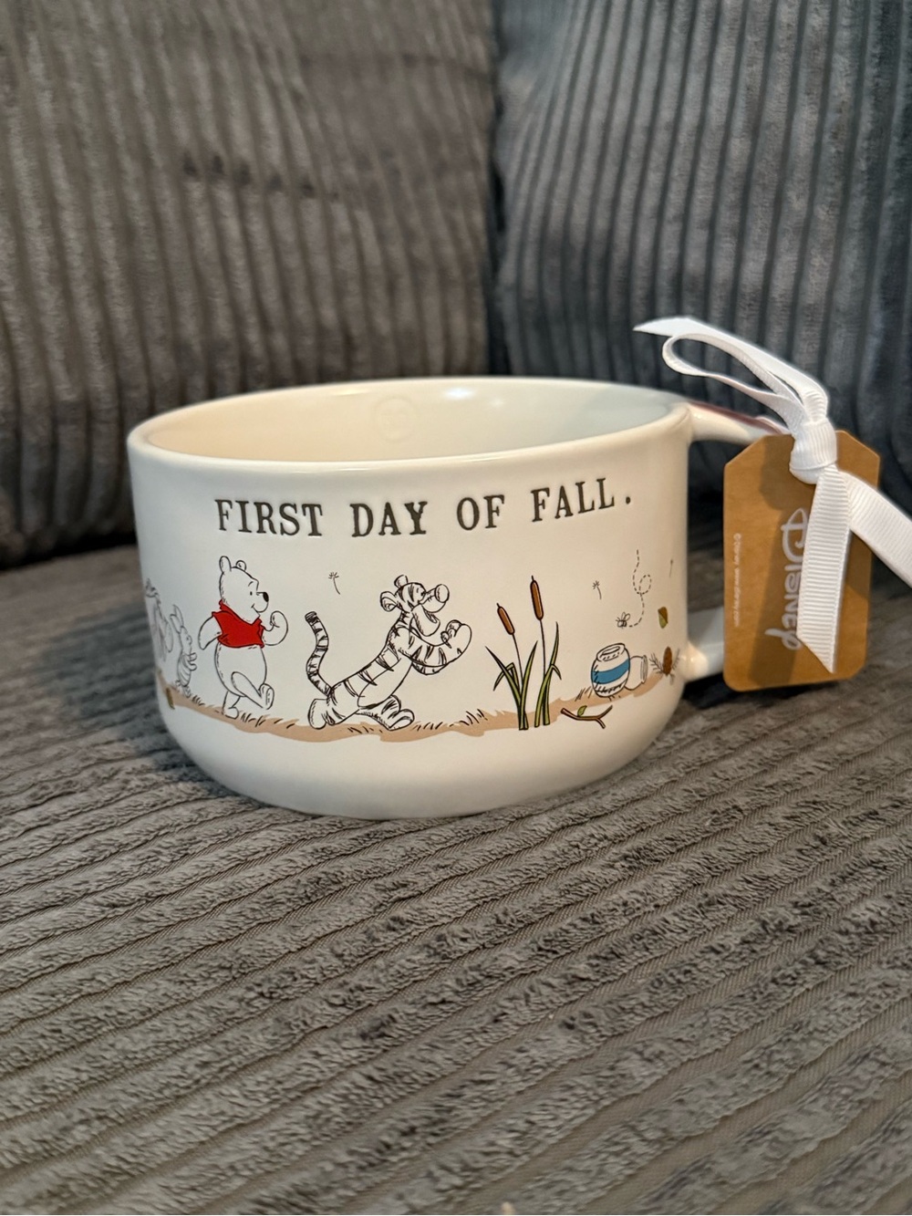 Rae Dunn ✨ Disney Winnie the Pooh Ceramic Soup Mug FIRST DAY OF FALL. NWT